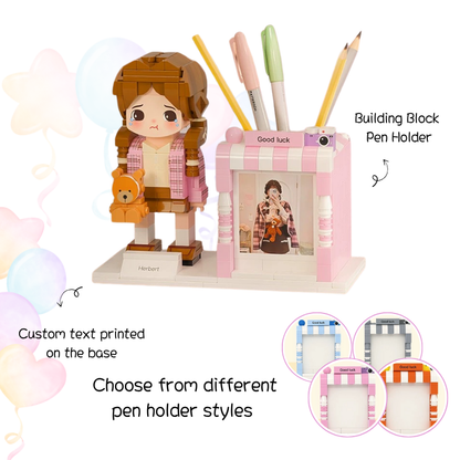 单人圆脸贴图笔筒