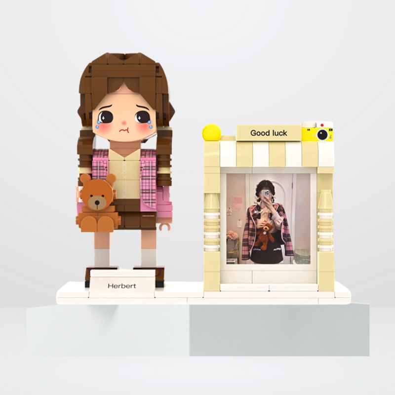 单人圆脸贴图笔筒