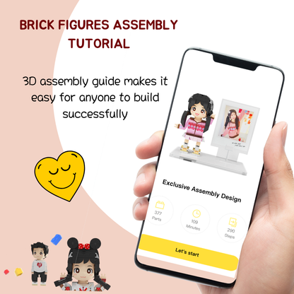 Custom Duduu Brick Figure with Photo Display 1 Person
