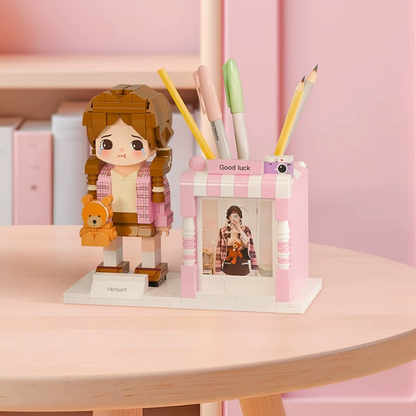 单人圆脸贴图笔筒