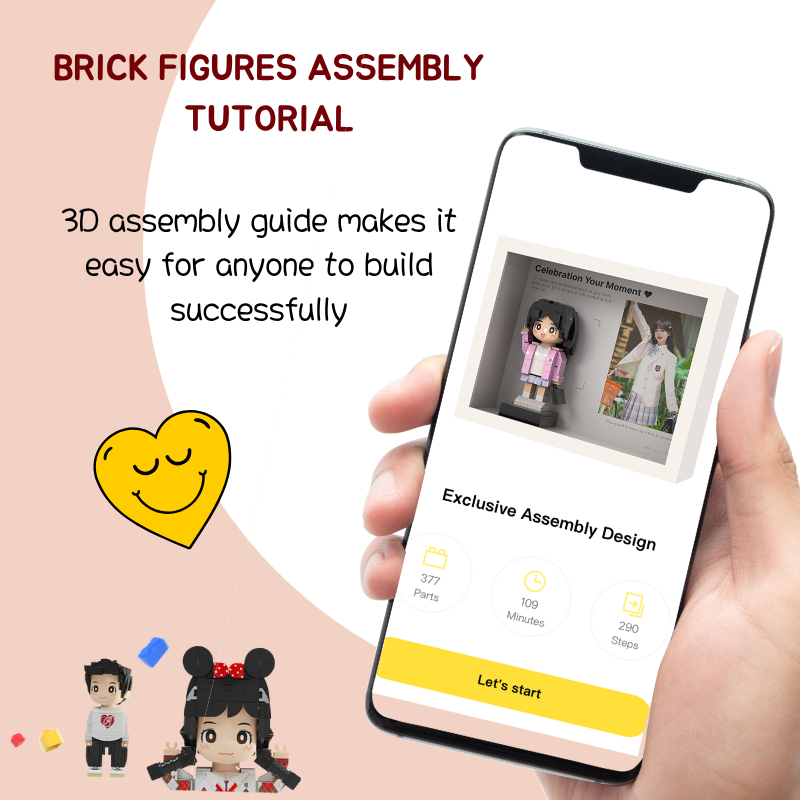 Custom Duduu Brick Figure with Photo Frame 1 Person
