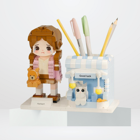 单人圆脸宠物笔筒