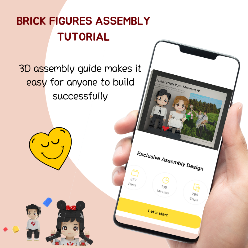 Custom Duduu Brick Figure with Photo Frame 2 Person