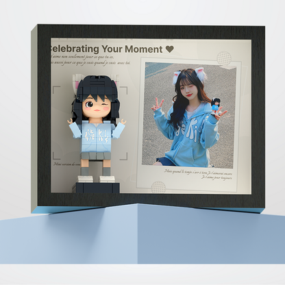 Custom Duduu Brick Figure with Photo Frame 1 Person