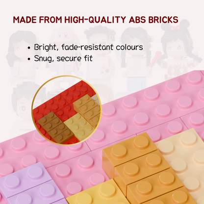 Custom Duduu Brick Figure with Photo Display Stand 2 Person