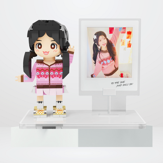 Custom Duduu Brick Figure with Photo Display 1 Person