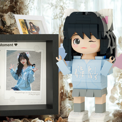 Custom Duduu Brick Figure with Photo Frame 1 Person