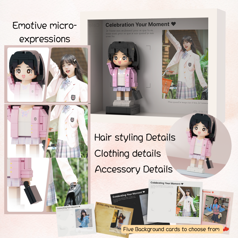 Custom Duduu Brick Figure with Photo Frame 1 Person