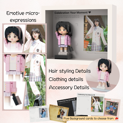 Custom Duduu Brick Figure with Photo Frame 1 Person