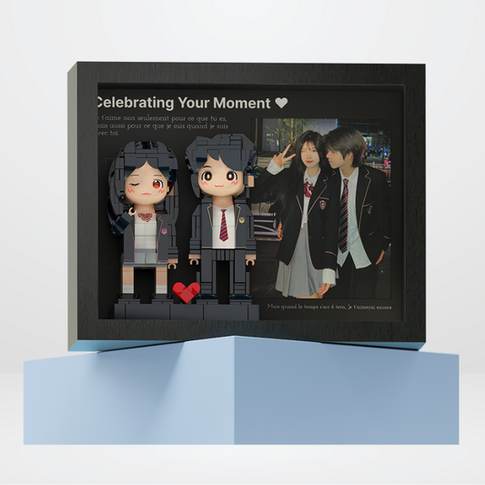 Custom Duduu Brick Figure with Photo Frame 2 Person