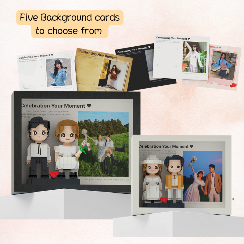 Custom Duduu Brick Figure with Photo Frame 2 Person