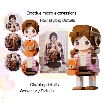 单人圆脸贴图笔筒