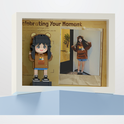 Custom Duduu Brick Figure with Photo Frame 1 Person