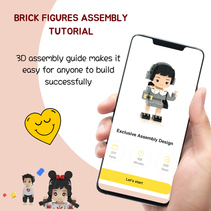 Custom Round Face Brick Figure 1 Person