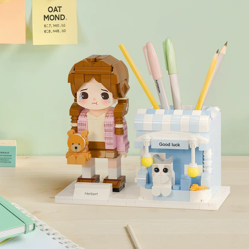 单人圆脸宠物笔筒