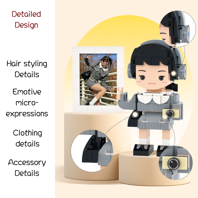 Custom Round Face Brick Figure 1 Person