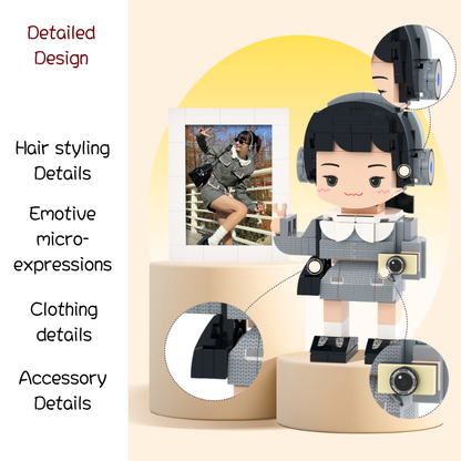 Custom Round Face Brick Figure 1 Person